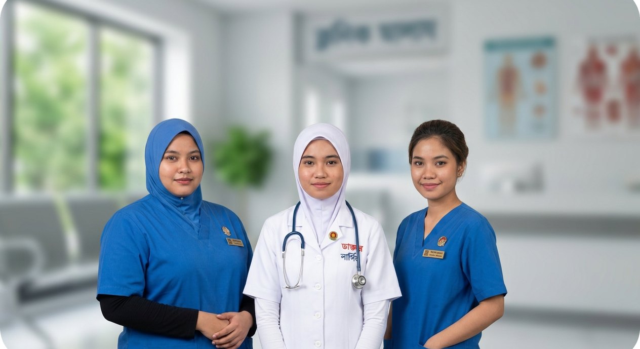 Our nursing team at the Mirpur home